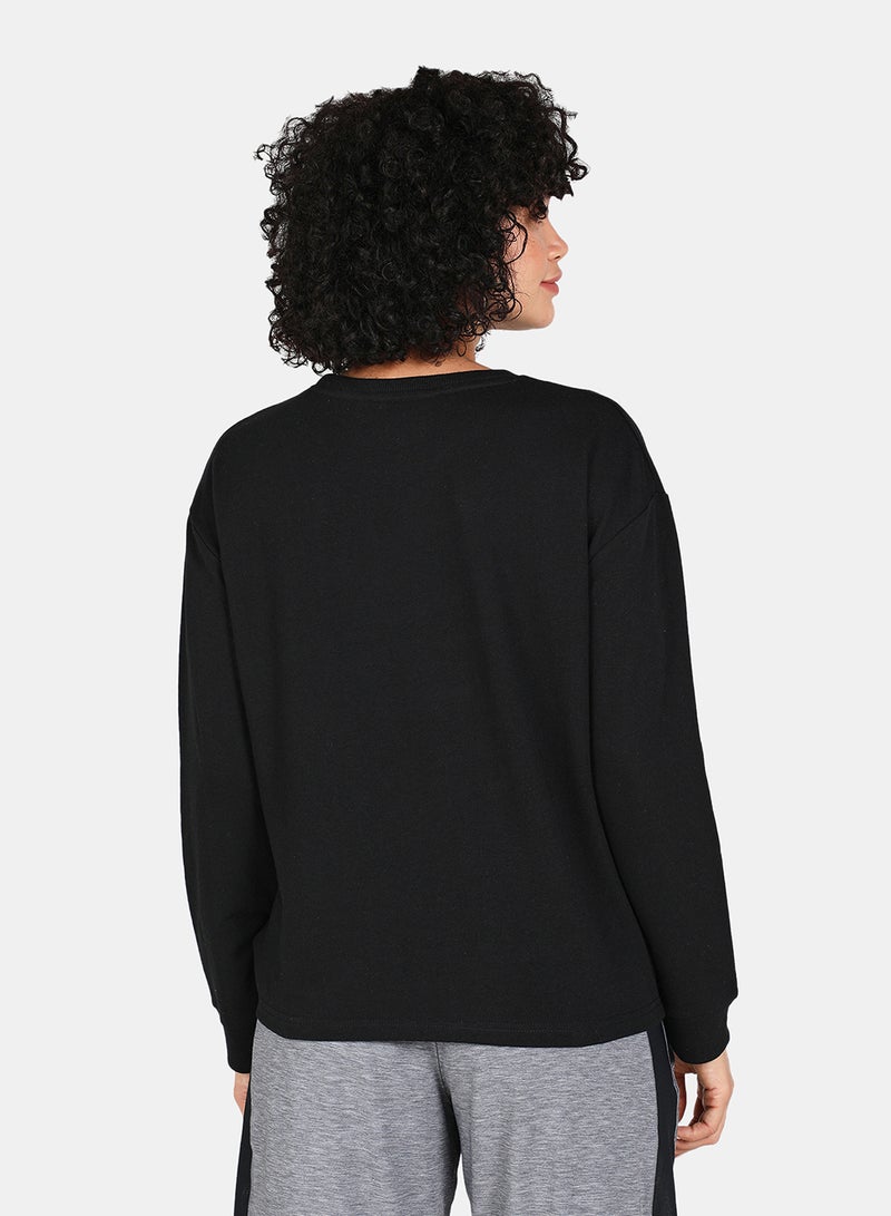 DRIP - Casual Graphic Printed Crew Neck Regular Fit Sweatshirt Black - Image 1