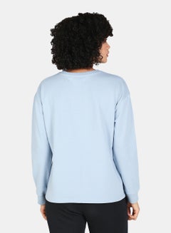 DRIP Casual Graphic Printed Crew Neck Regular Fit Sweatshirt Blue Fog  - Image 2