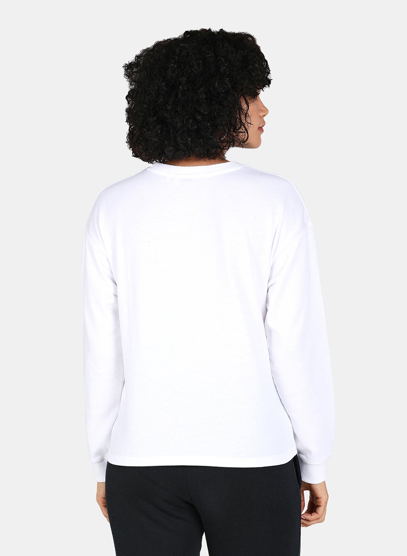 DRIP - Casual Easy Livin Printed Crew Neck Regular Fit Sweatshirt White - Image 1