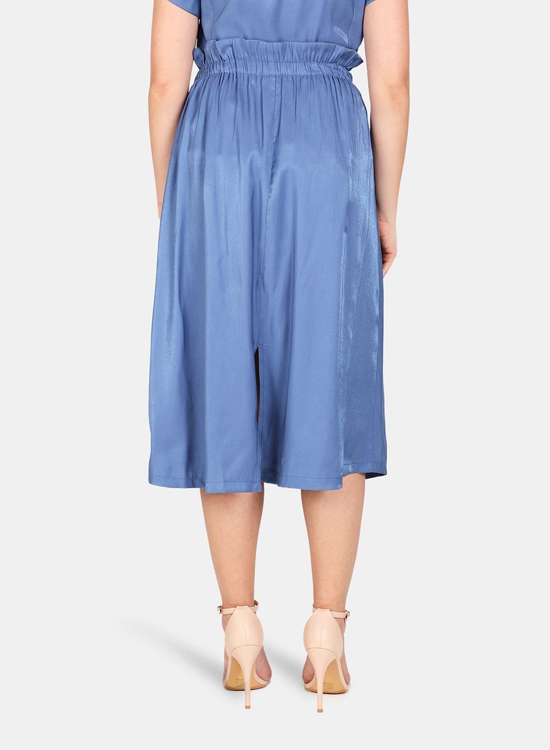 DRIP - Shiny Midi Skirt Blue - Image 1
