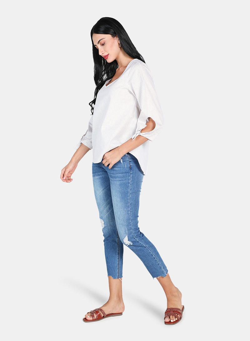 Aila Woven Top White  - Image 3