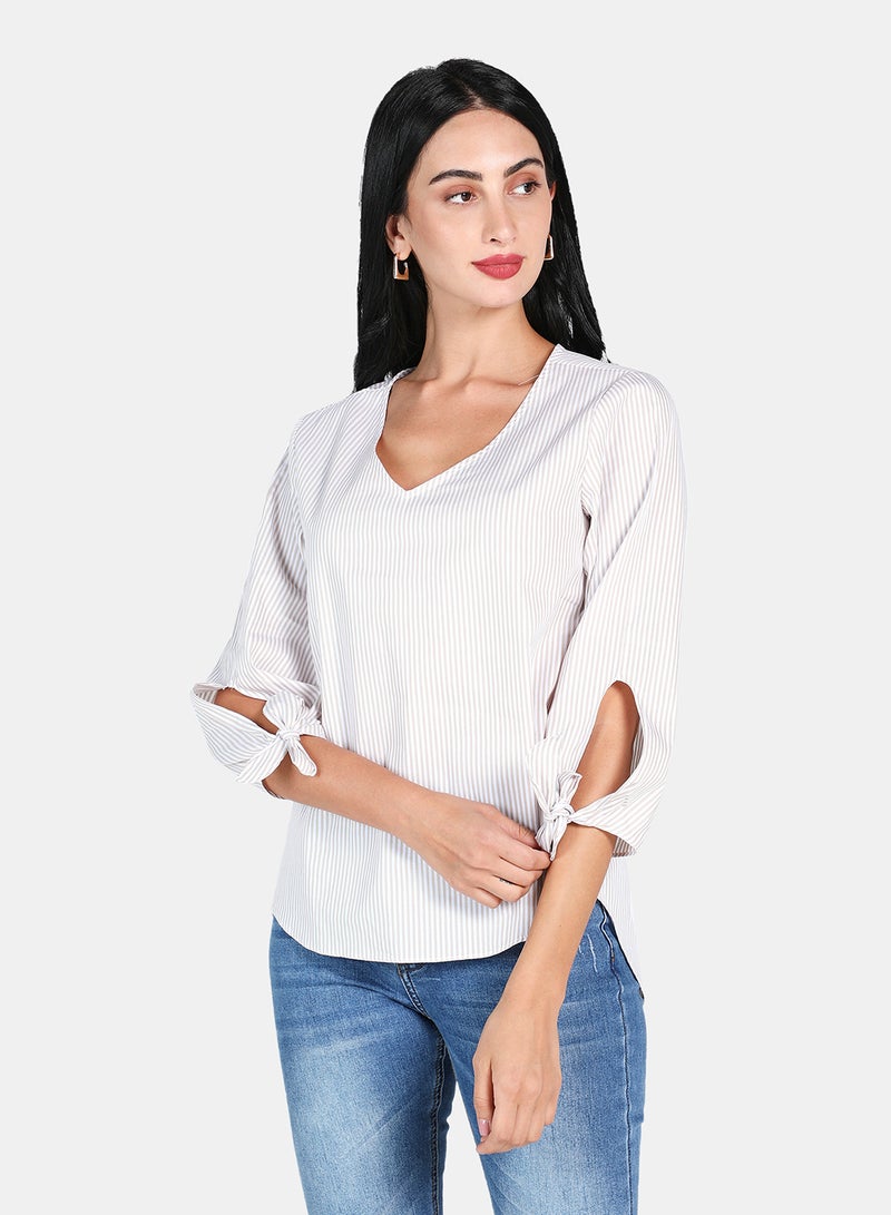 Aila Woven Top White  - Image 1
