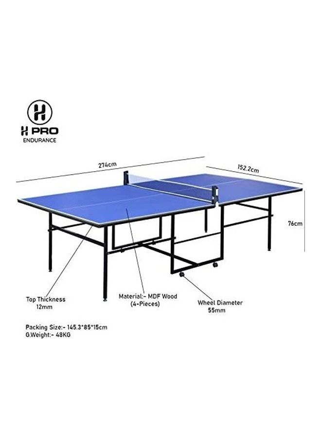 H PRO Folding Movable Tennis Table 274x152.2x76cm - Image 4