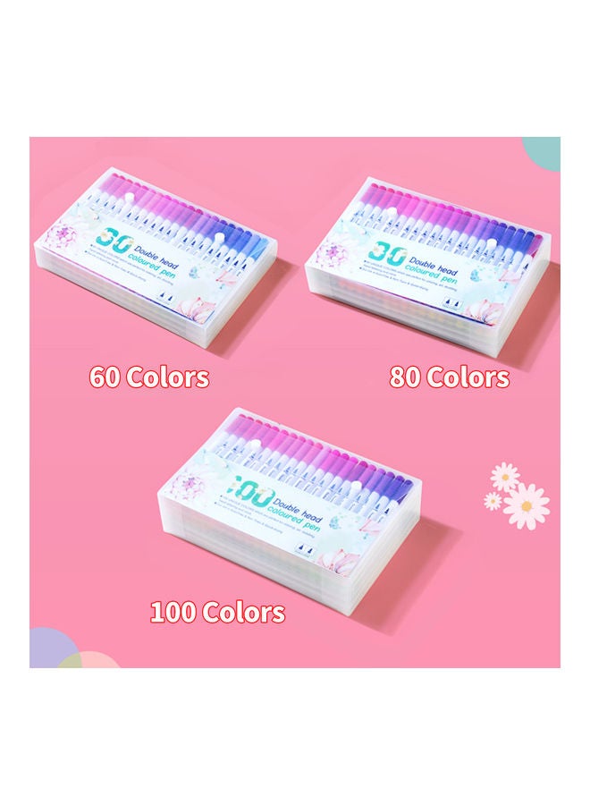 80-Piece Double Head Coloured Pen Set Multicolour - Image 5