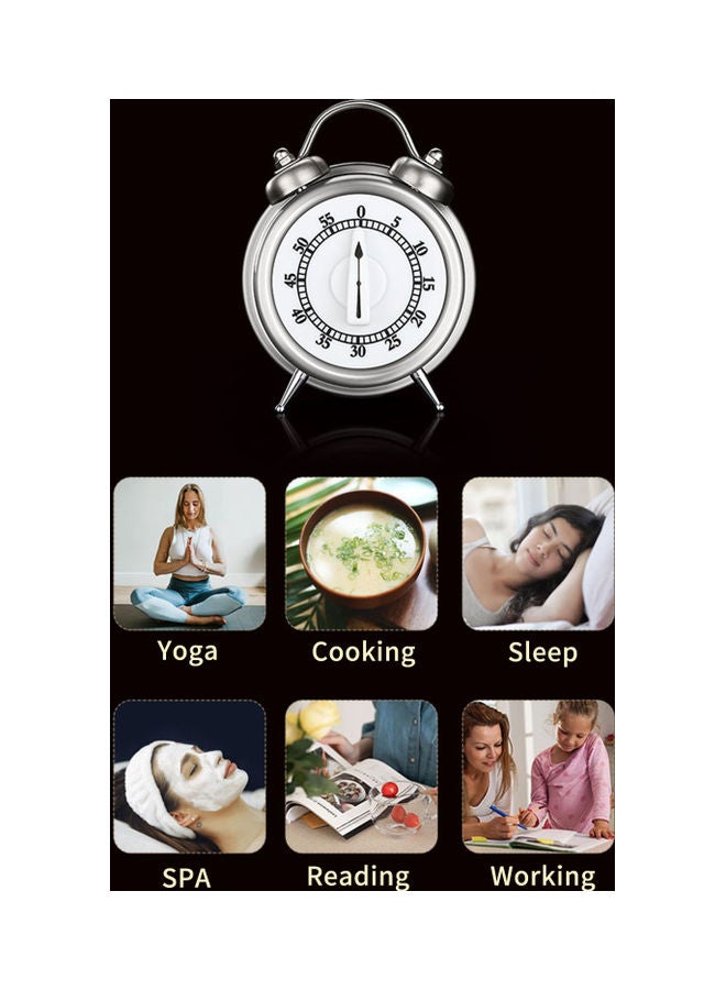 Generic - Kitchen 55min Countdown Mechanical Timer Silver - Image 1