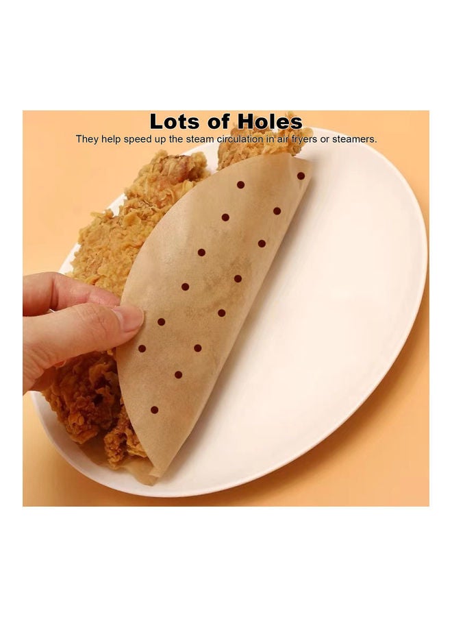 Generic - 200-Piece Heat Resistant Air Frying Pan Paper brown - Image 1
