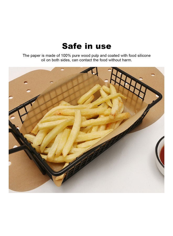Generic - 200-Piece Heat Resistant Air Frying Pan Paper brown - Image 1