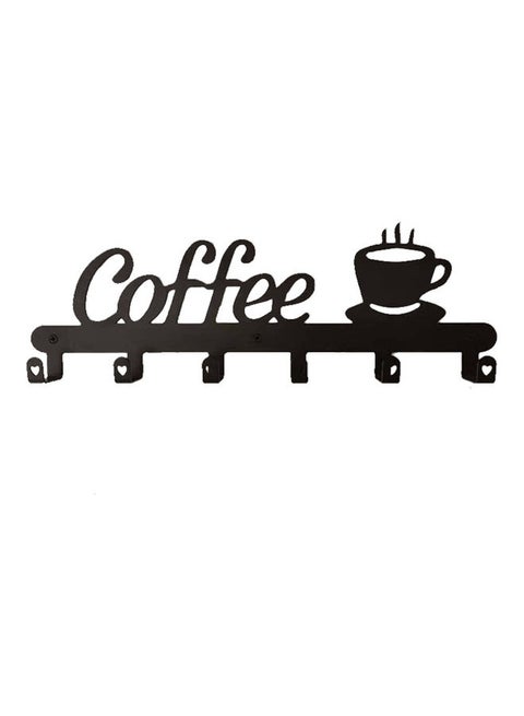 Coffee Shaped Hook Rack black