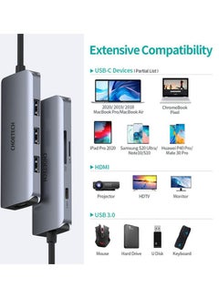 CHOETECH 7-In-1 Type C HUB Grey  - Image 3