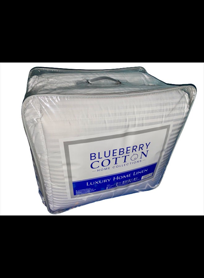 Blueberry 3-Piece Stripe Duvet Insert With Pillow Cotton White 240x260cm - Image 5