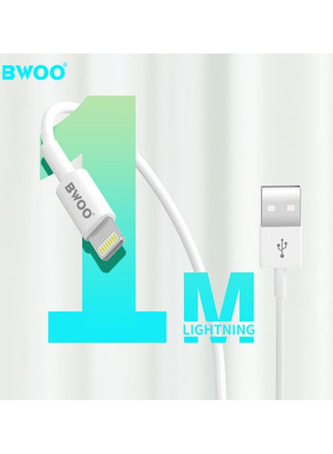 BWOO USB Lightning 8 Pin Charging and Data Transfer White  - Image 3