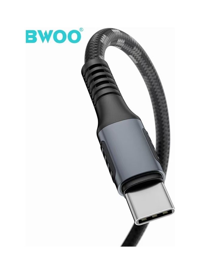 بوو شحن ونقل بيانات بمنفذ USB طراز C أسود  - Image 2