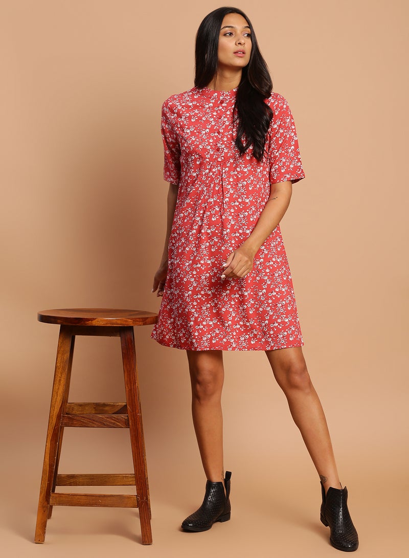 Aila Casual Printed Mini Dress Multicolour  - Image 3