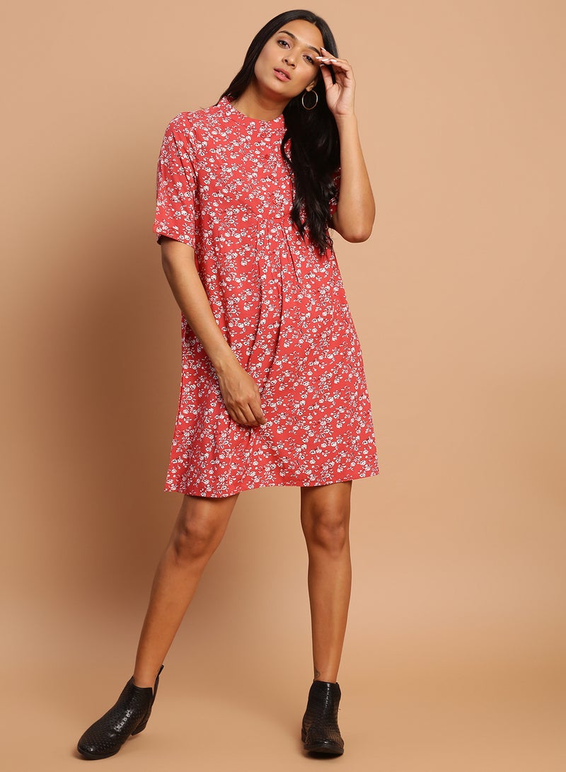 Aila Casual Printed Mini Dress Multicolour  - Image 1