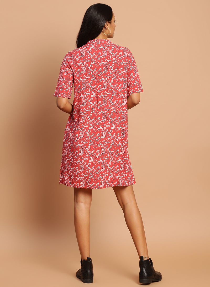 Aila Casual Printed Mini Dress Multicolour  - Image 2
