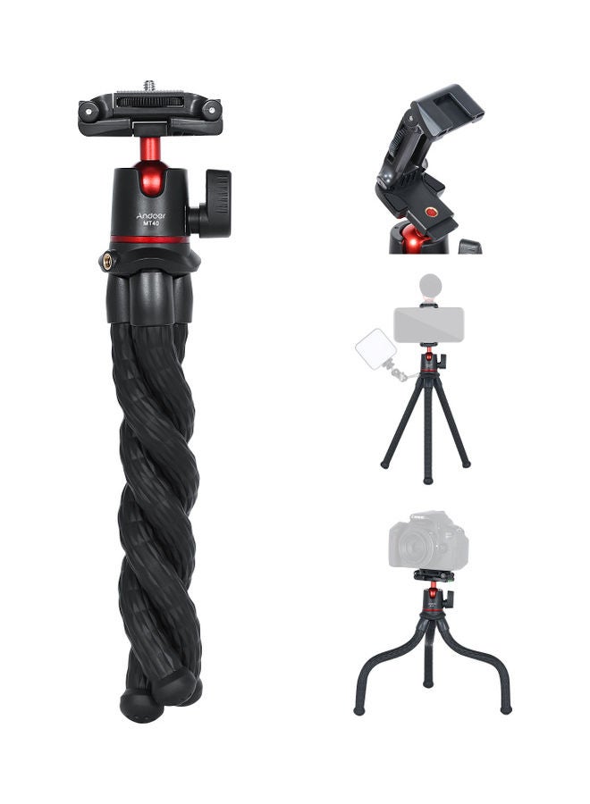 ANDOER 360° Rotatable Flexible Tripod Octopus Spider Stand Holder Head Red/Black - Image 1