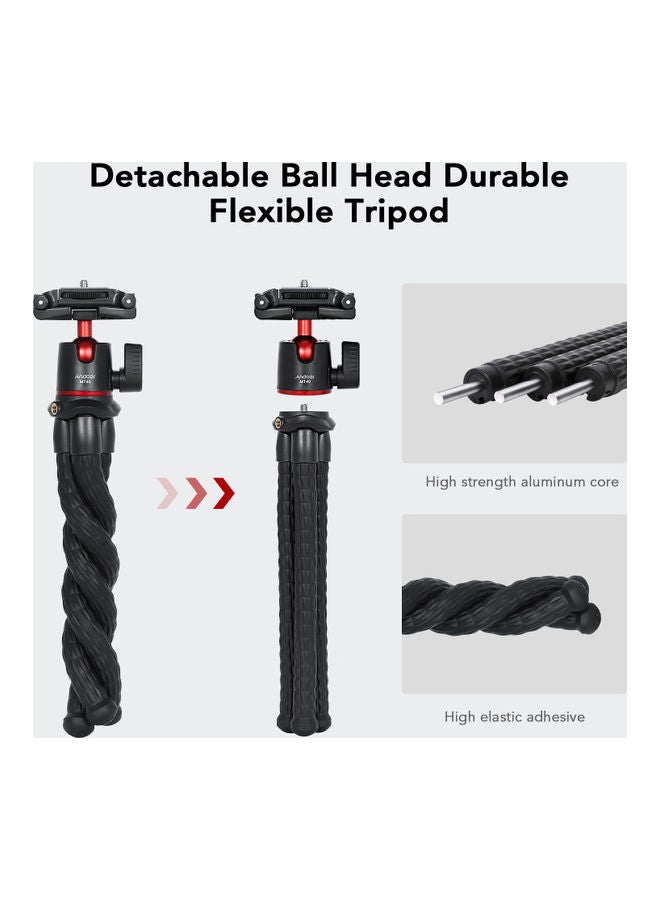 ANDOER 360° Rotatable Flexible Tripod Octopus Spider Stand Holder Head Red/Black - Image 2