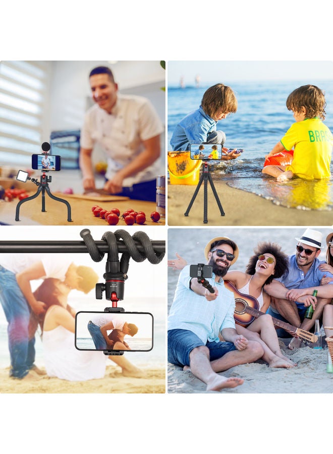 ANDOER 360° Rotatable Flexible Tripod Octopus Spider Stand Holder Head Red/Black - Image 3