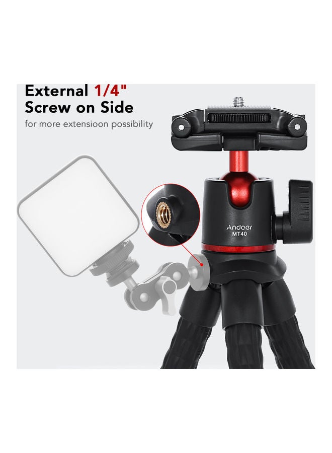 ANDOER 360° Rotatable Flexible Tripod Octopus Spider Stand Holder Head Red/Black - Image 4