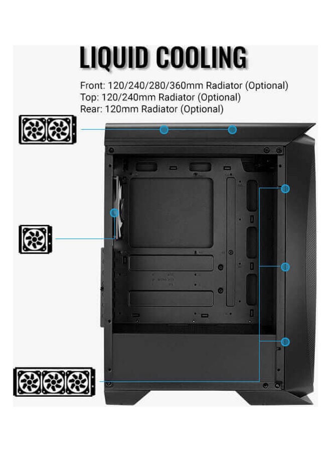 AeroCool Aero One Frost-G-BK-v1 3x Front RGB Fan 1x Rear RGB Fan TG Mid Tower Case - Image 3