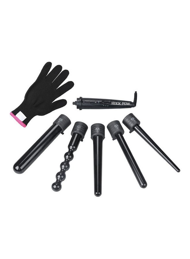 روك بو طقم عصا تجعيد الشعر الفاخرة 5 في 1 أسود - Image 1