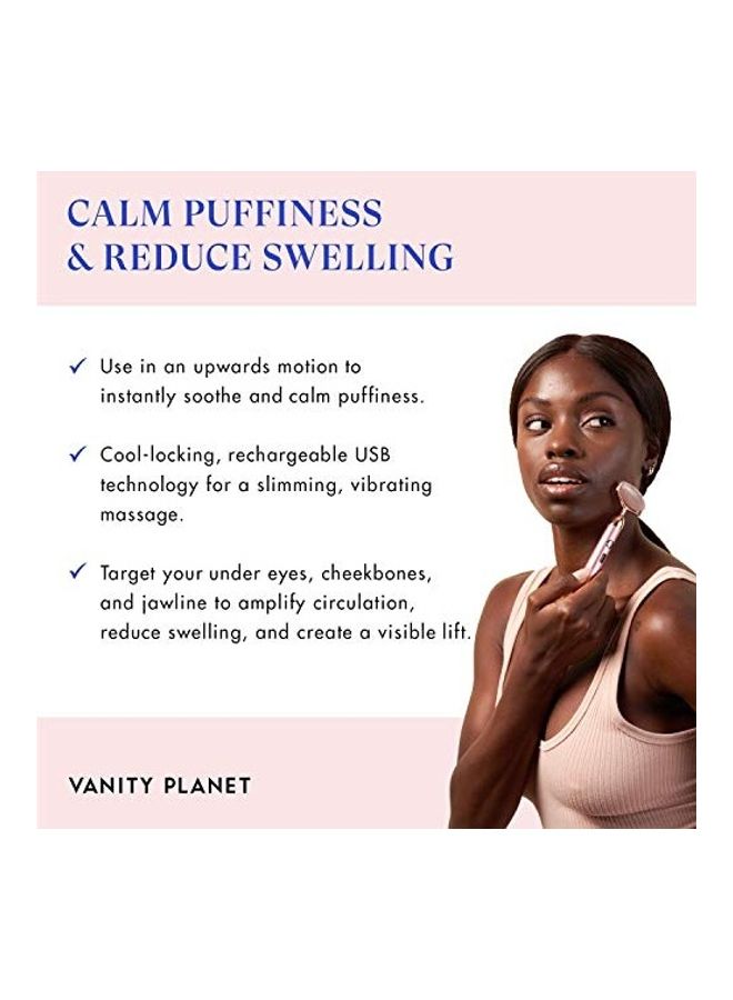 Vanity Planet Rousa Vibrating Rose Quartz Roller Pink 2X2.2X1.9inch - Image 2