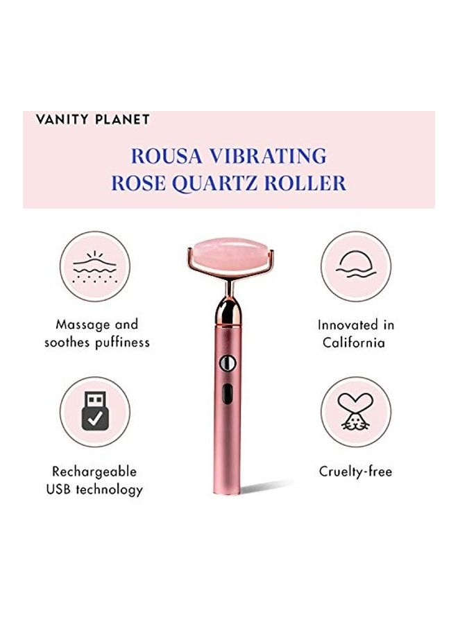 Vanity Planet Rousa Vibrating Rose Quartz Roller Pink 2X2.2X1.9inch - Image 3