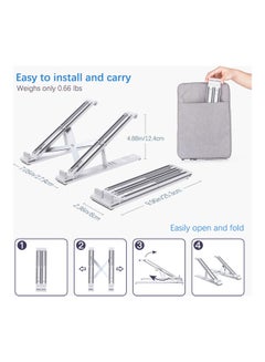 dodocool Aluminum Alloy Folding Laptop Stand Silver  - Image 2