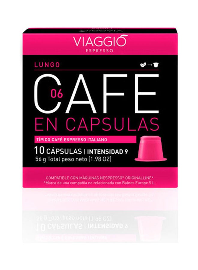 VIAGGIO ESPRESSO Espresso-06 Lungo - Intensidad 9- 10 Caps 56grams