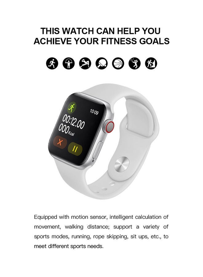 IPS Heart Rate and Blood Pressure Screen Smart Watch White - Image 3