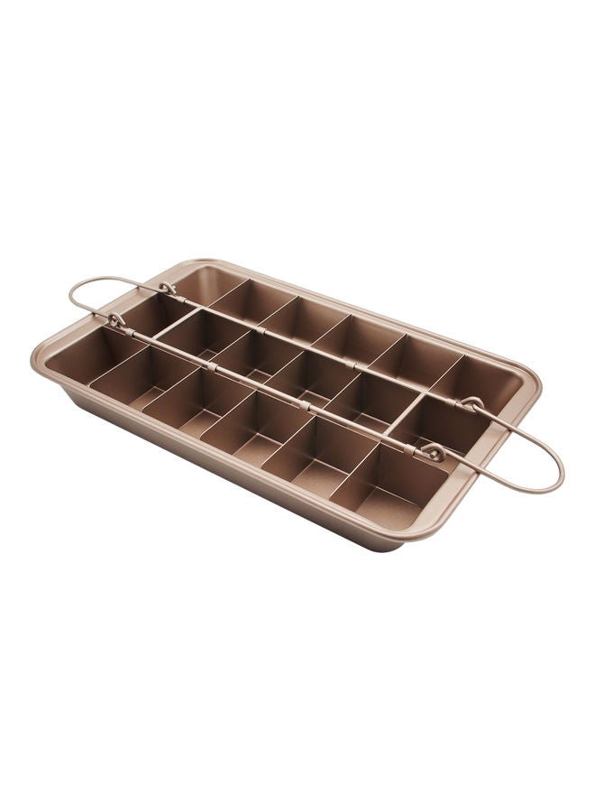 Non Stick Brownie Pan with Dividers Gold - Image 1