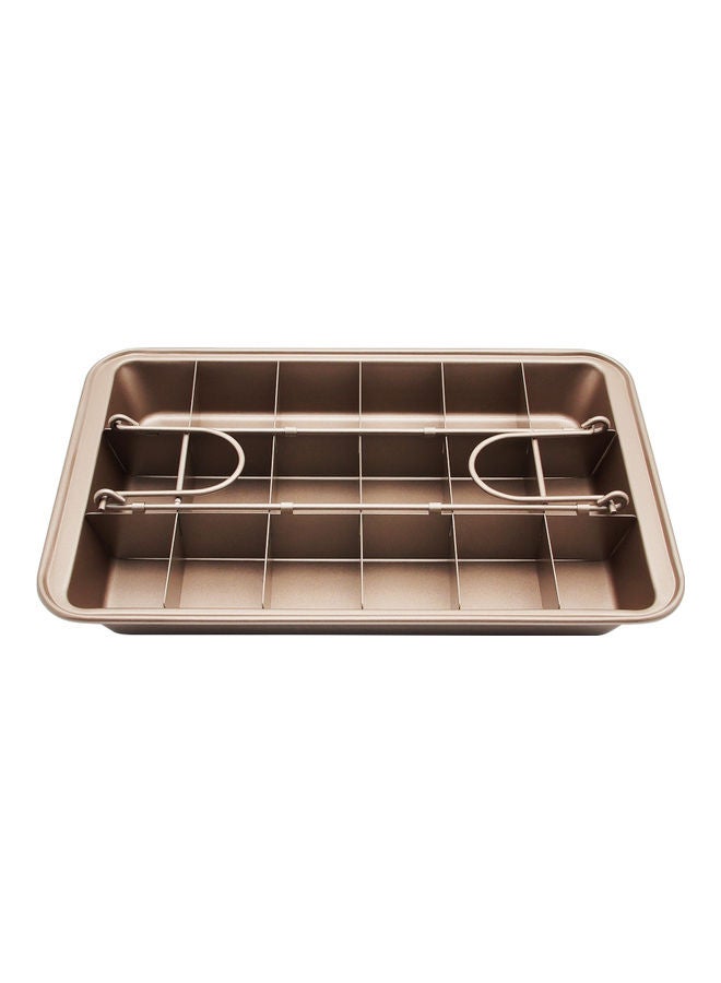 Non Stick Brownie Pan with Dividers Gold - Image 2