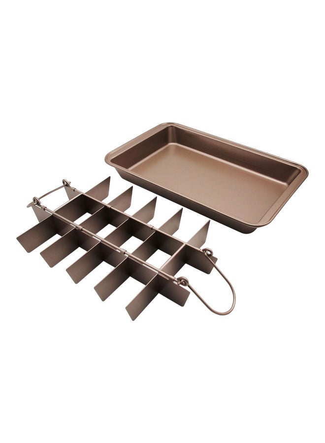 Non Stick Brownie Pan with Dividers Gold - Image 4