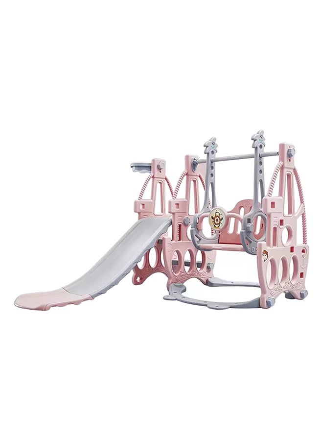 Little Story - 3In1 Swing Wt Slide, Swing,Climb And Slide, Indoor And Outdoor Play, Basketball Ring, Smooth And Soft Edges, Easy To Fold, 3-Point Safety Harness, Kids 1-6Years, Pink - Image 1