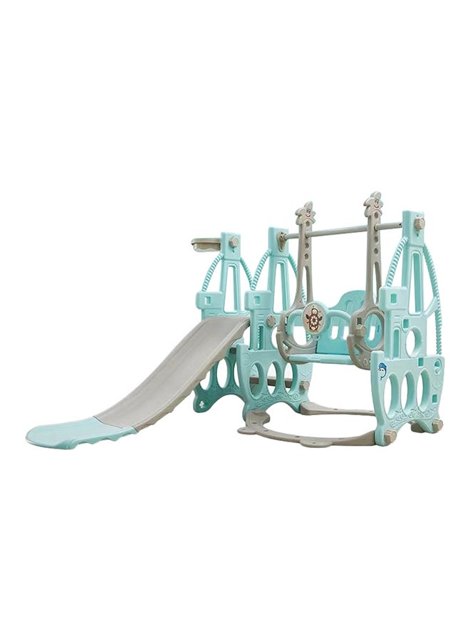 Little Story 3In1 Swing Wt Slide, Swing,Climb And Slide, Indoor And Outdoor Play, Basketball Ring, Smooth And Soft Edges, Easy To Fold, 3-Point Safety Harness, Kids 1-6Years, Green  - Image 1