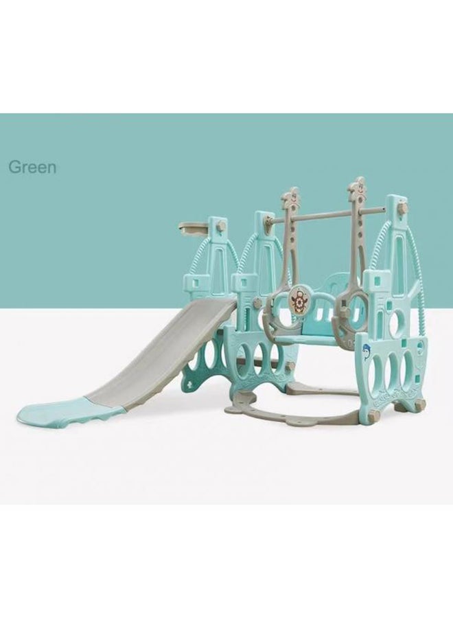 Little Story 3In1 Swing Wt Slide, Swing,Climb And Slide, Indoor And Outdoor Play, Basketball Ring, Smooth And Soft Edges, Easy To Fold, 3-Point Safety Harness, Kids 1-6Years, Green  - Image 3