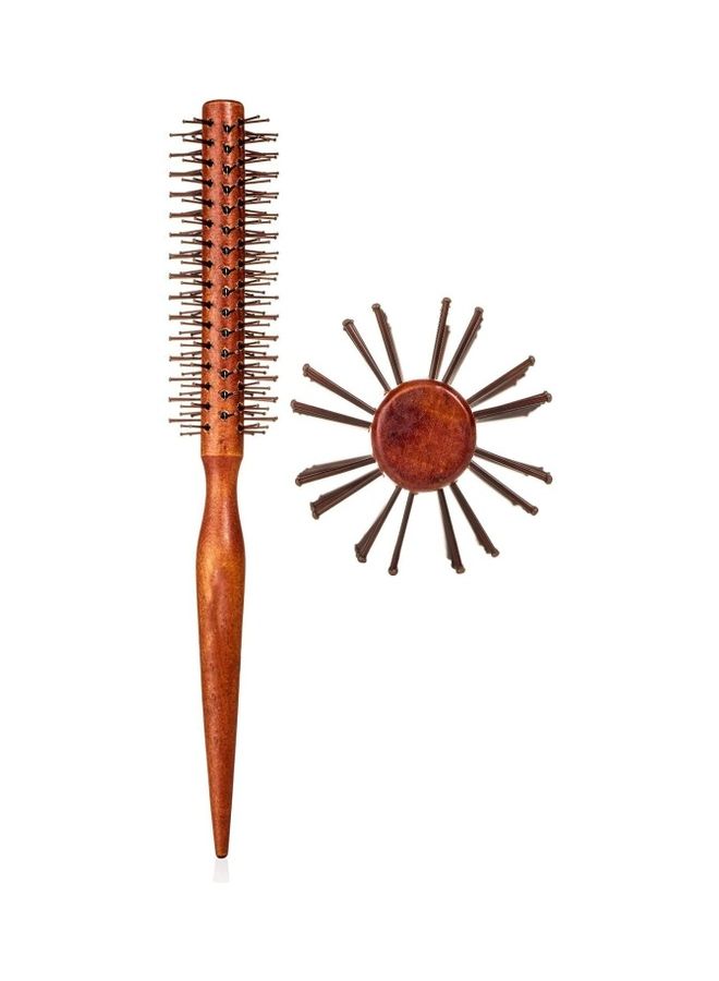 Wooden Round Hair Brush Brown 30grams - Image 1