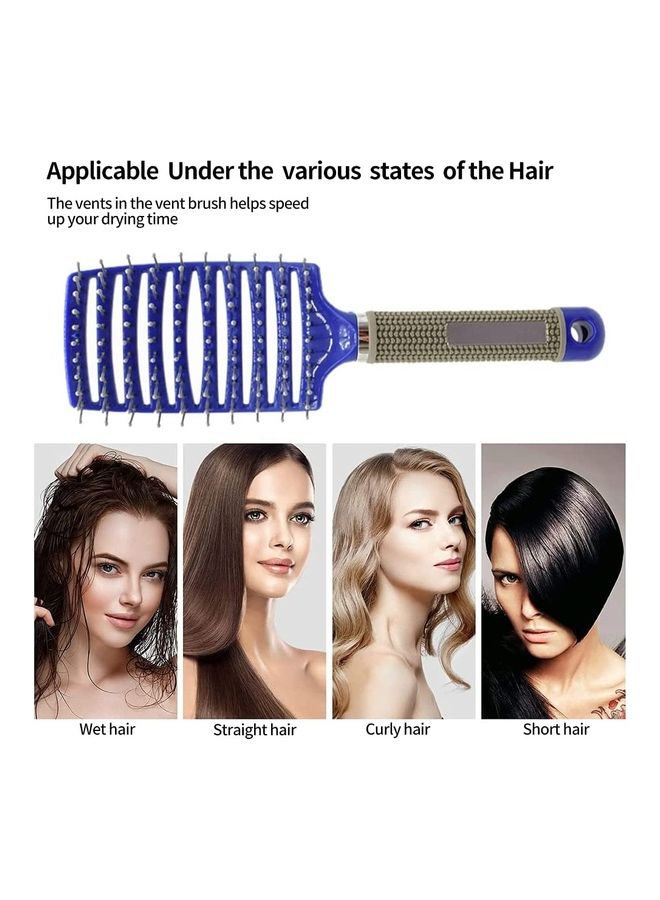 Generic Curved Hair Vented Comb Blue/Silver 35grams - Image 3