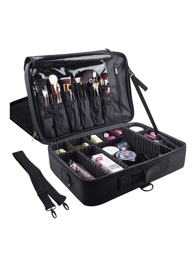 Makeup Bag Organizer with Adjustable Division Black - Image 1