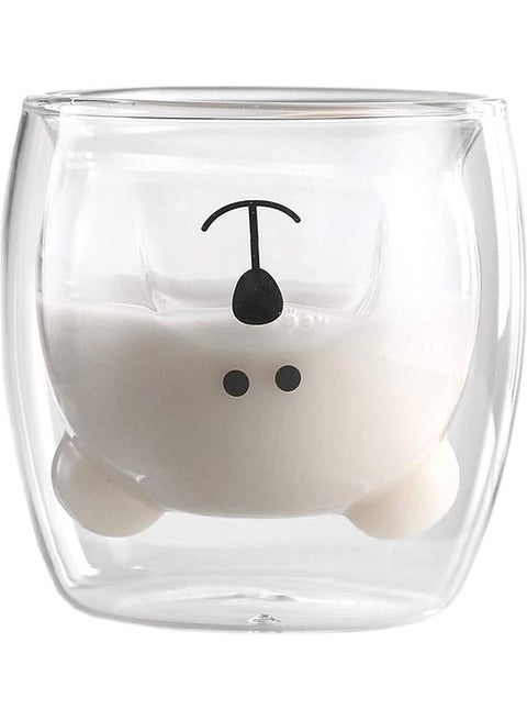Cute Bear Milk Glass Clear