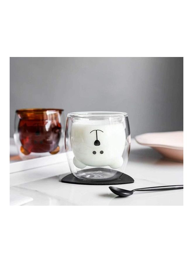 Cute Bear Milk Glass Clear
