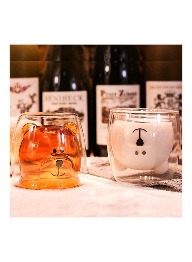Cute Bear Milk Glass Clear