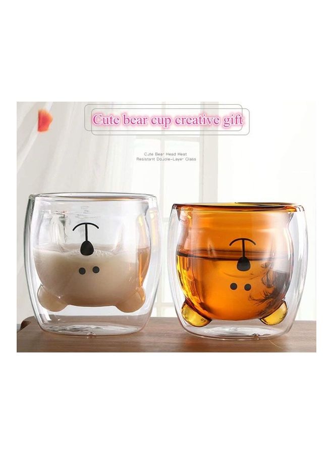 Cute Bear Milk Glass Clear