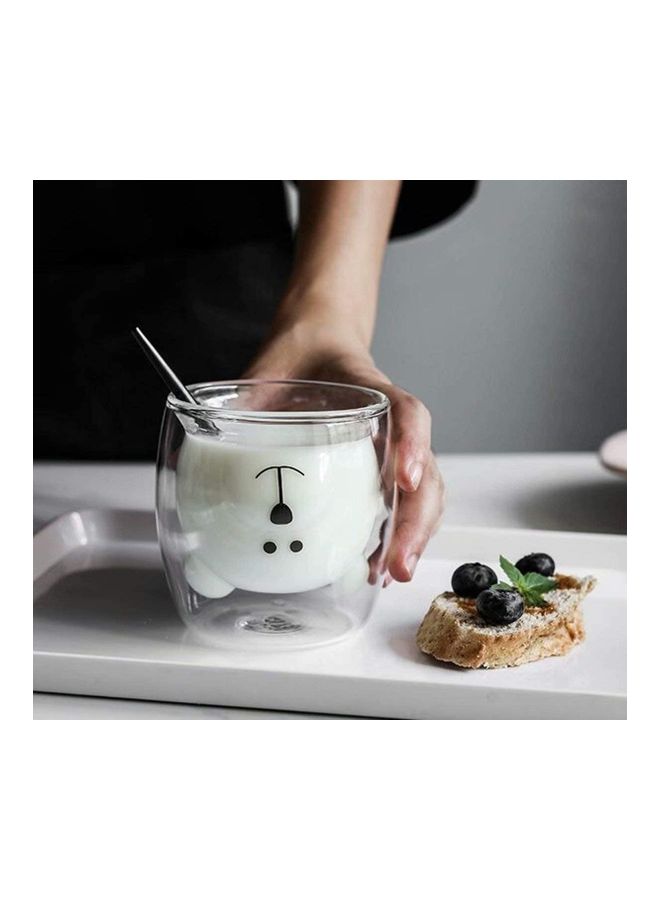 Cute Bear Milk Glass Clear