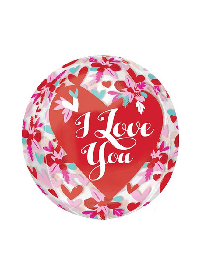 Anagram I Love You Flowers Orbz Balloon 38X40Centimeter For Valentine'S Day 38x40centimeter Decorations Party Supplies 38x40cm - Image 1