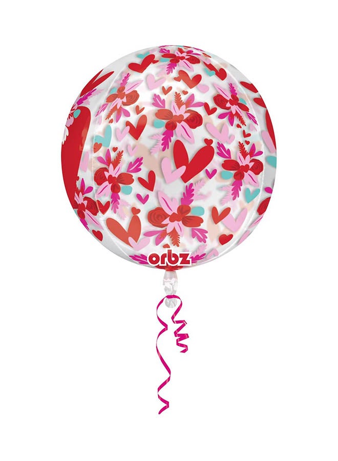 Anagram I Love You Flowers Orbz Balloon 38X40Centimeter For Valentine'S Day 38x40centimeter Decorations Party Supplies 38x40cm - Image 2