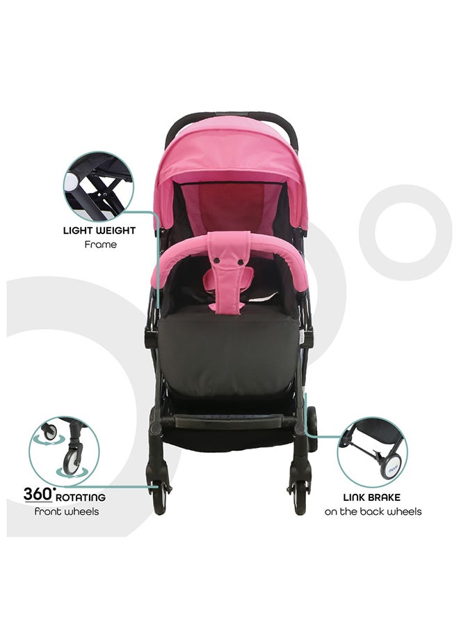 Moon Compact Cabin Stroller - Pink/Black  - Image 2