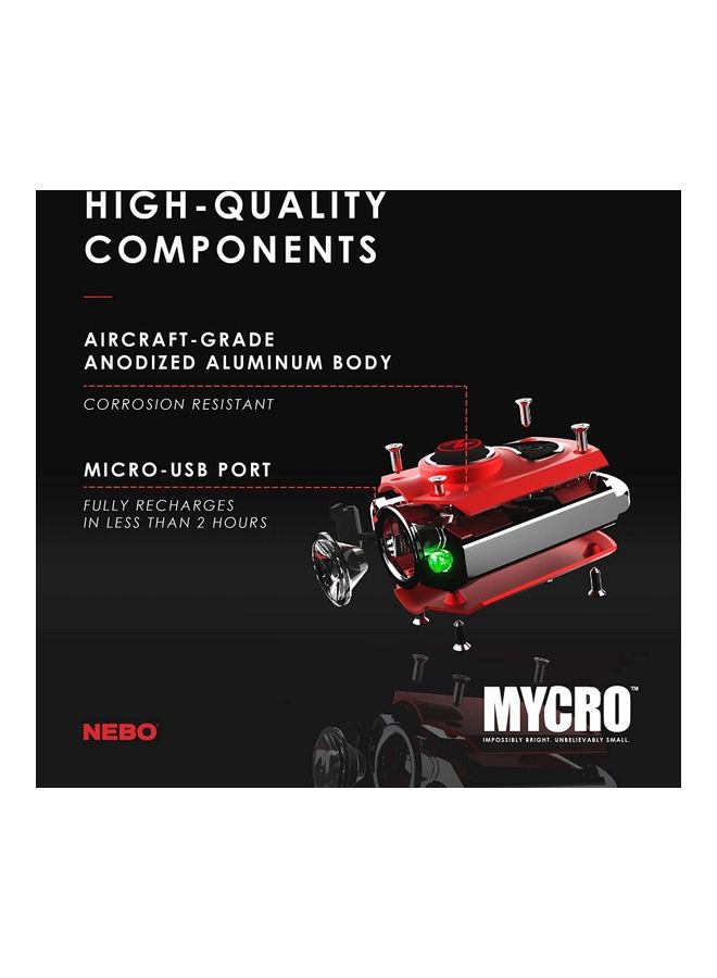 Mycro Keychain Light -  Rechargeable Flashlight, Pocket Light, And Keychain Light, Red
