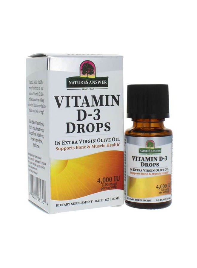 NATURE'S ANSWER - Vitamin D3 4000 IU Drops 0.5 fl oz, 15 mL - Image 1