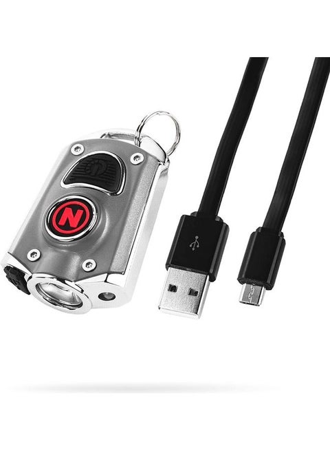 Mycro Keychain Light -  Rechargeable Flashlight, Pocket Light, And Keychain Light, Silver